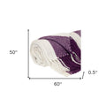 Purple Woven Cotton Throw Blanket