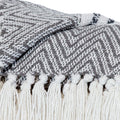 Charcoal Woven Cotton Striped Throw Blanket