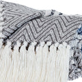 Charcoal Woven Cotton Striped Throw Blanket