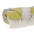 Burnt Orange Woven Cotton Striped Throw Blanket