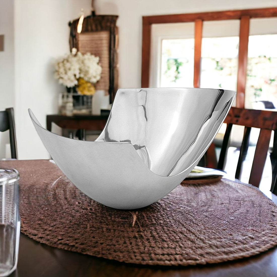 12" Mod Aluminum Scoop Centerpiece Bowl