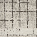 2' X 4' Ivory And Grey Abstract Power Loom Distressed Non Skid Area Rug