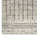 2' X 4' Ivory And Grey Abstract Power Loom Distressed Non Skid Area Rug