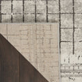 3' X 5' Ivory And Grey Abstract Power Loom Distressed Non Skid Area Rug