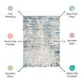 4' X 6' Ivory And Grey Abstract Power Loom Distressed Non Skid Area Rug