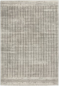 4' X 6' Ivory And Grey Abstract Power Loom Distressed Non Skid Area Rug