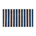 2' X 4' Navy And Sand Striped Tufted Washable Non Skid Area Rug