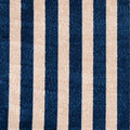 2' X 4' Navy And Sand Striped Tufted Washable Non Skid Area Rug