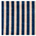 2' X 4' Navy And Sand Striped Tufted Washable Non Skid Area Rug