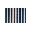 2' X 3' Navy And Sand Striped Tufted Washable Non Skid Area Rug