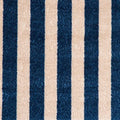 2' X 3' Navy And Sand Striped Tufted Washable Non Skid Area Rug