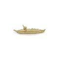 10" Gold Cast Iron Leaf Vanity Tray