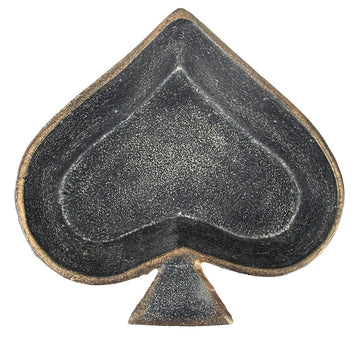 6" Black Ace Of Spades Cast Iron Handmade Vanity Tray