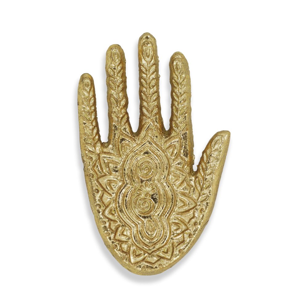 5" Gold Hamza Metal Handmade Tray