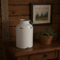 17" Gray Metal Jug Vase