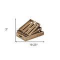 19" Brown Rectangular Wood Handmade Tray With Handles