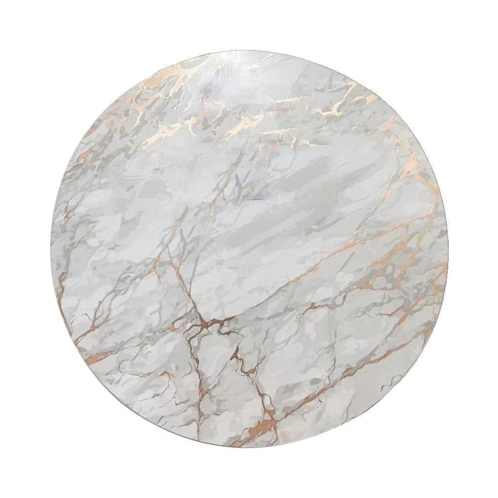 15" X 15" Gold Ivory And Gray Abstract Agglomerated cork Round Placemats