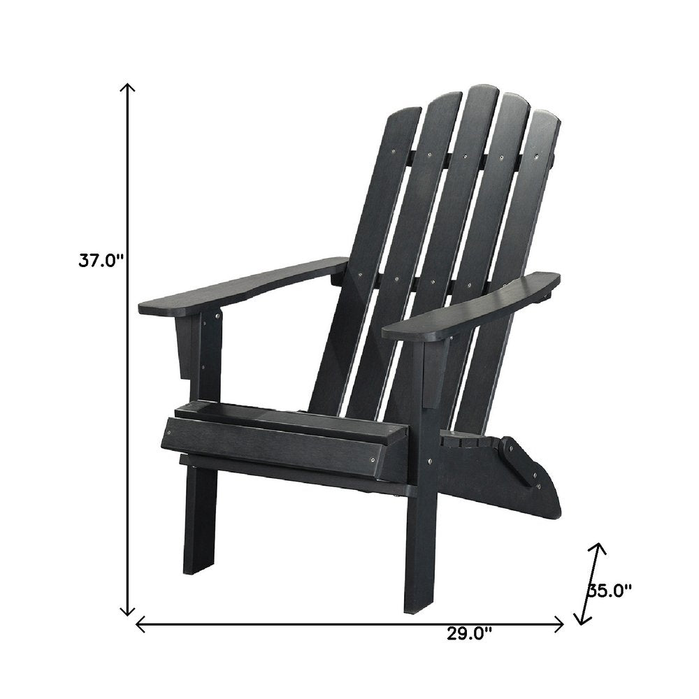 29" Black Heavy Duty Plastic Indoor Outdoor Adirondack Chair