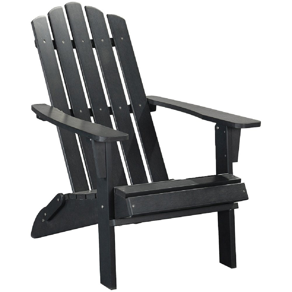 29" Black Heavy Duty Plastic Indoor Outdoor Adirondack Chair