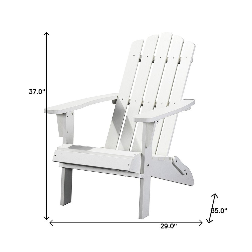 29" White Heavy Duty Plastic Indoor Outdoor Adirondack Chair