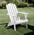 29" White Heavy Duty Plastic Indoor Outdoor Adirondack Chair