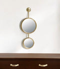 29" Gold Round Iron Framed Accent Mirror