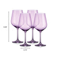 Set of Four Purple Crystal Balloon Bowl Stemmed Red Wine Glass