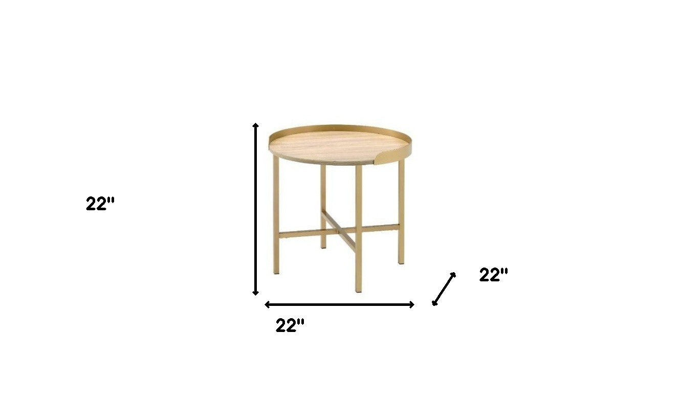 Gold Oak End Table - High-End Furniture