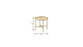 22" Gold And Oak Manufactured Wood And Metal Round End Table