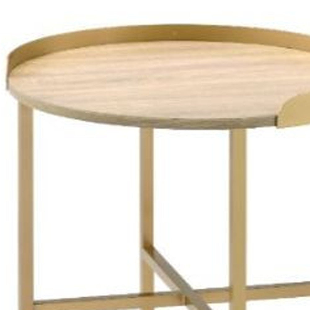 Gold Oak End Table - High-End Furniture