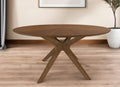 59" Brown Rounded Pedestal Base Dining Table