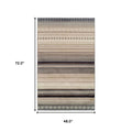 4' X 6' Gray Brown And Ivory Geometric Area Rug