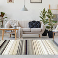 8' X 10' Gray Brown And Ivory Geometric Area Rug