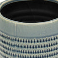 6" Aqua Striped Ceramic Indoor Outdoor Round Pot Planter