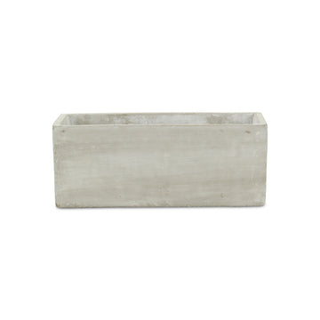 9" Light Gray Cement Indoor Outdoor Rectangular Pot Planter