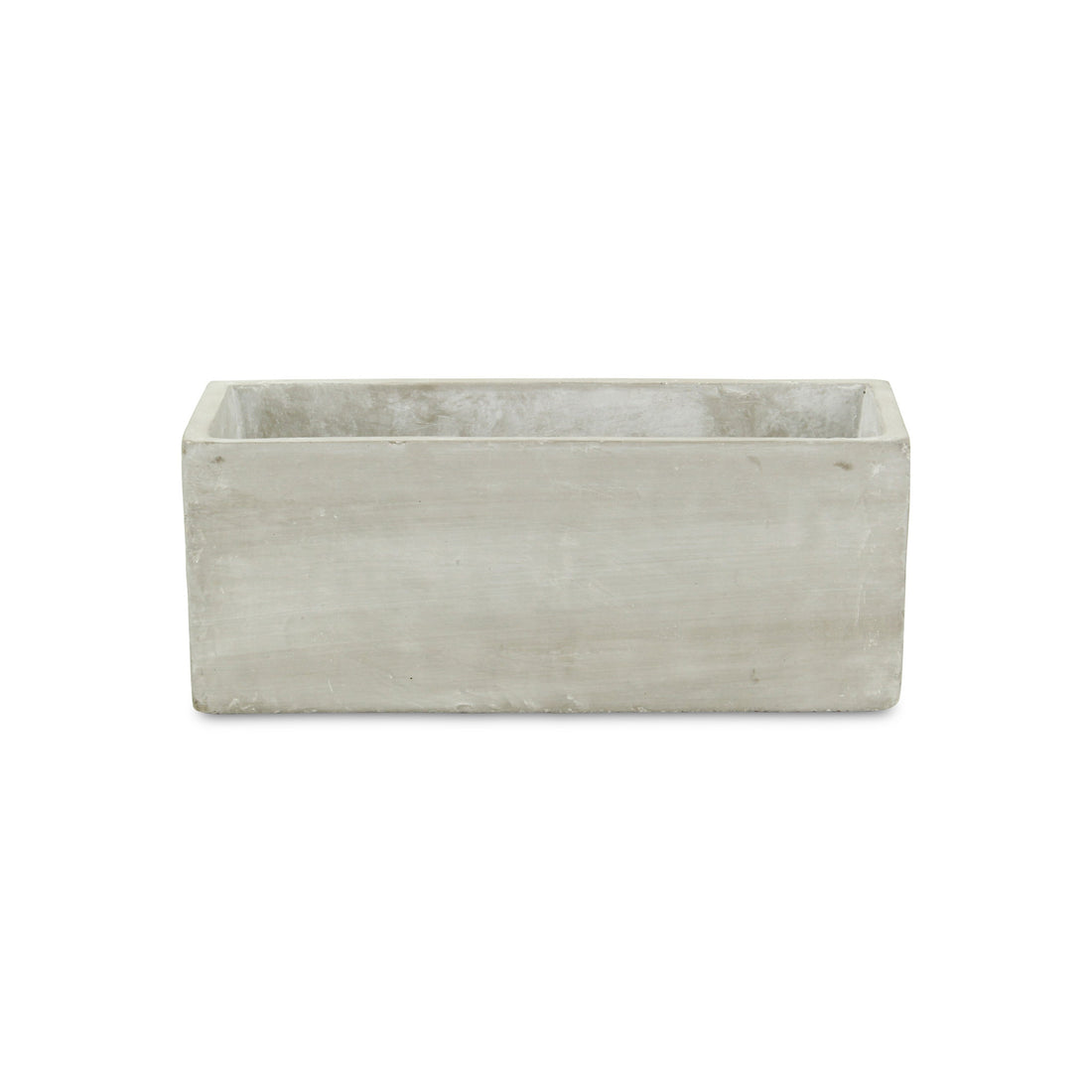 9" Light Gray Cement Indoor Outdoor Rectangular Pot Planter