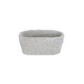 9" Gray Speckle Glaze Cement Indoor Outdoor Oval Pot Planter
