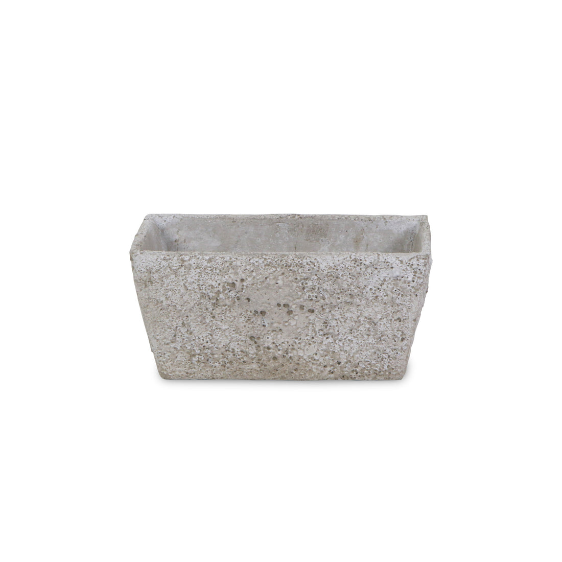 9" Gray Speckle Glaze Cement Indoor Outdoor Rectangular Pot Planter