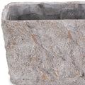 9" Gray Speckle Glaze Cement Indoor Outdoor Rectangular Pot Planter
