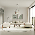 45" Cream And Brown Sherpa Arm Chair
