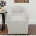 26" Cream Fabric Arm Chair