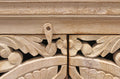 71" Beige Distressed Solid Wood Carved Scrollwork Sideboard with Four Doors