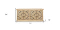 71" Beige Distressed Solid Wood Carved Scrollwork Sideboard with Four Doors