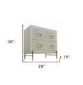 28" White Solid Wood Two Drawer Nightstand