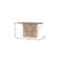 54" Ivory Solid Wood Distressed Pedestal Console Table