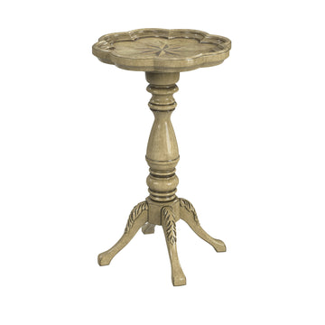 Beige Round End Table - Manufactured Wood