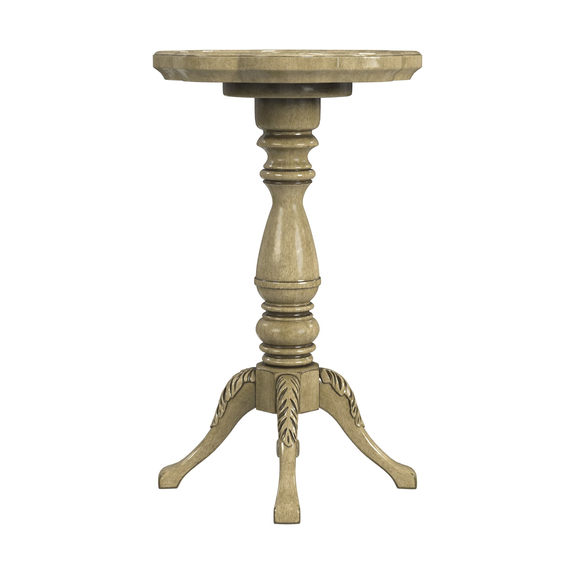 Beige Round End Table - Manufactured Wood