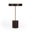 22" Black And Rosegold Solid Wood Round End Table