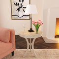 Distressed Beige End Table - 26