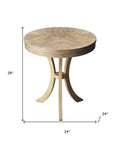 Distressed Beige End Table - 26